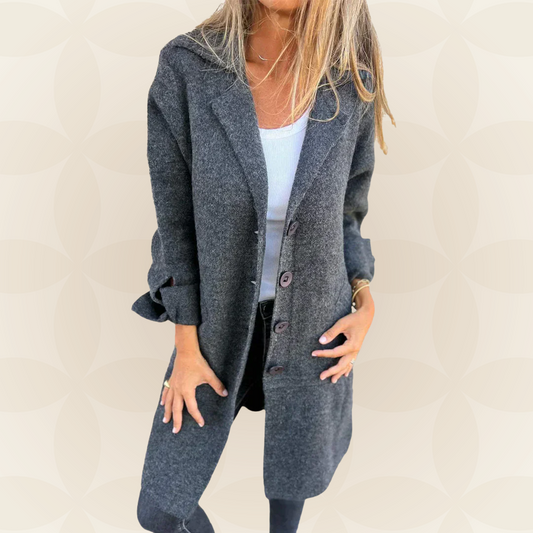 Sofia – Jas van zachte stof met knoopsluiting