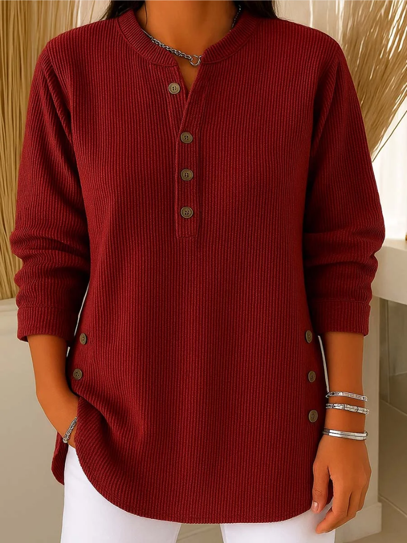 Francien - Sweater met knoopdetails aan de mouwen