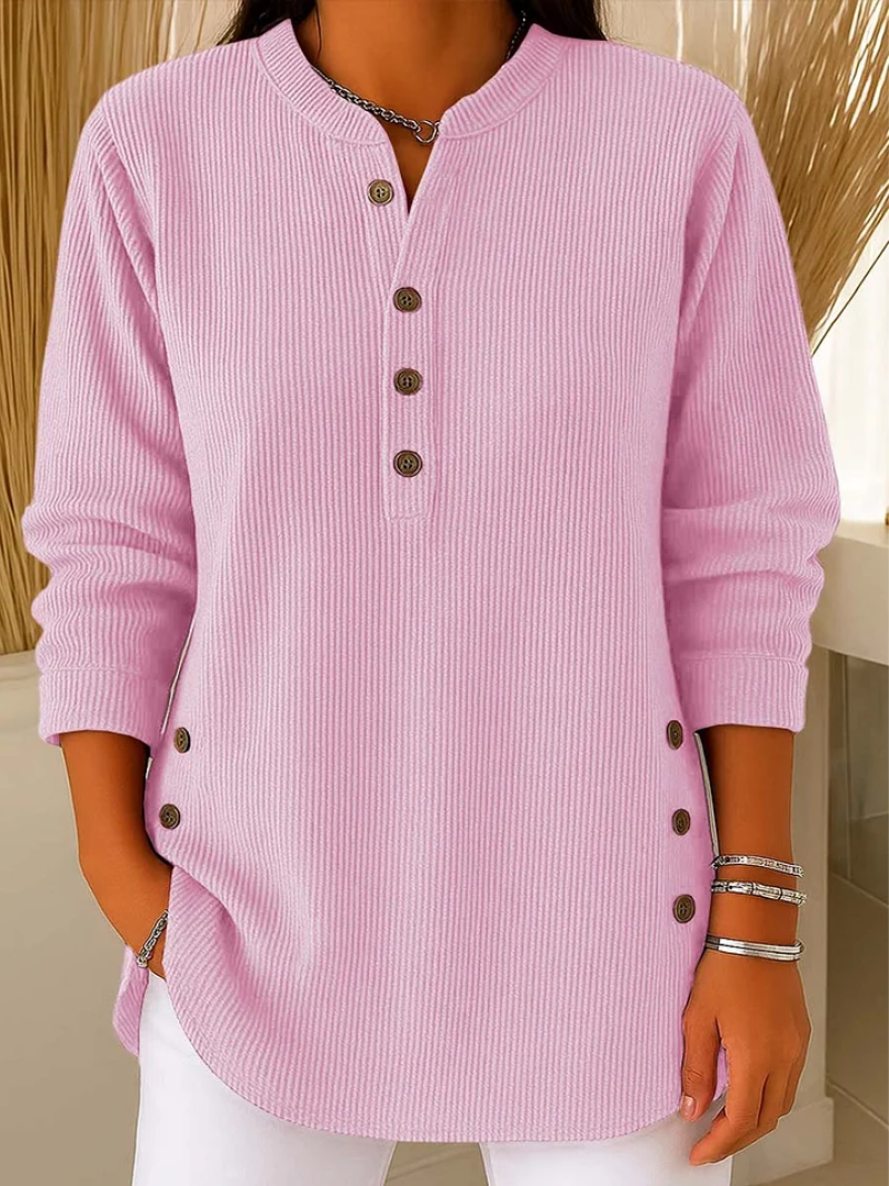 Francien - Sweater met knoopdetails aan de mouwen
