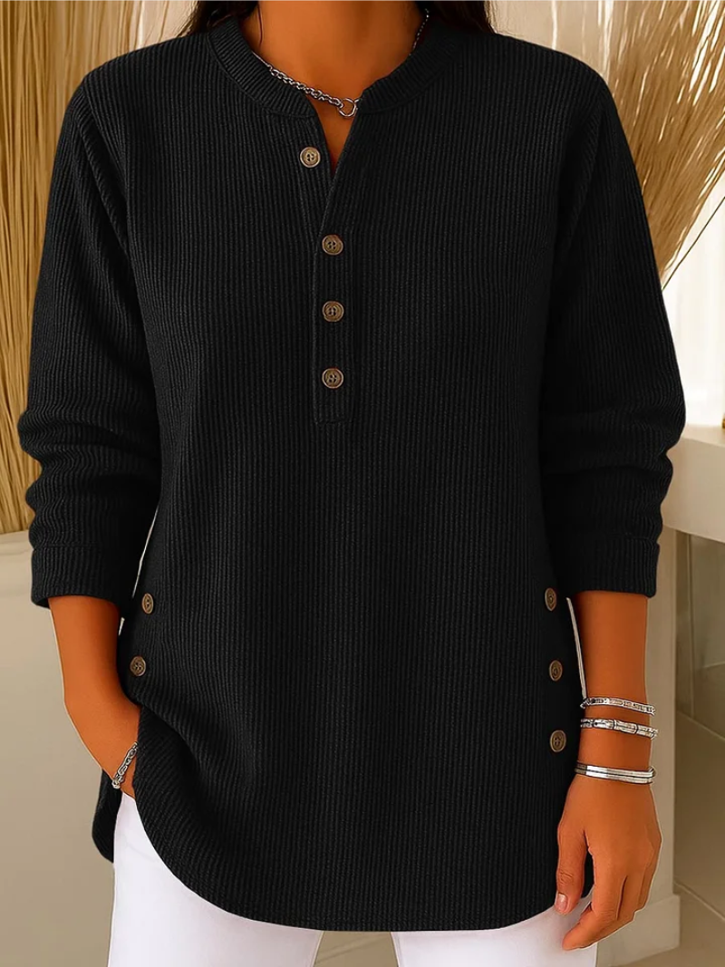 Francien - Sweater met knoopdetails aan de mouwen