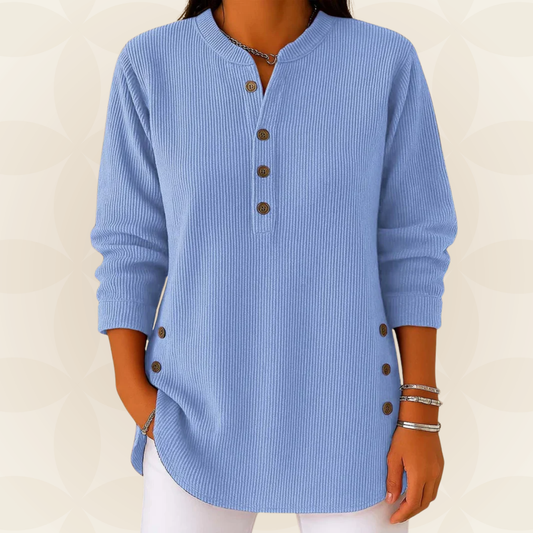 Francien - Sweater met knoopdetails aan de mouwen