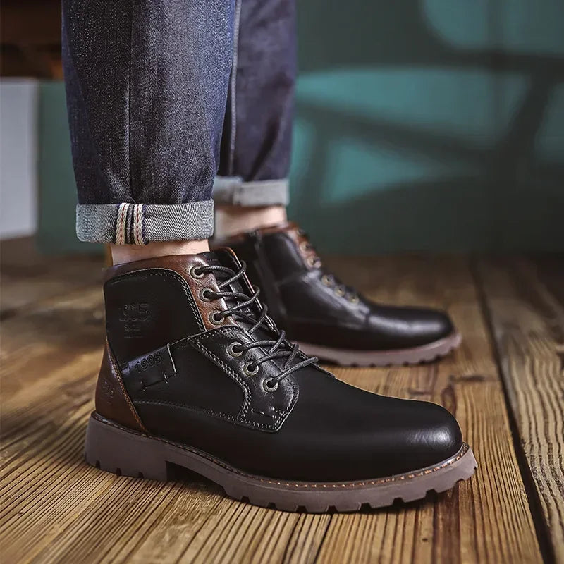 Parker | Leren Enkellaarsjes
