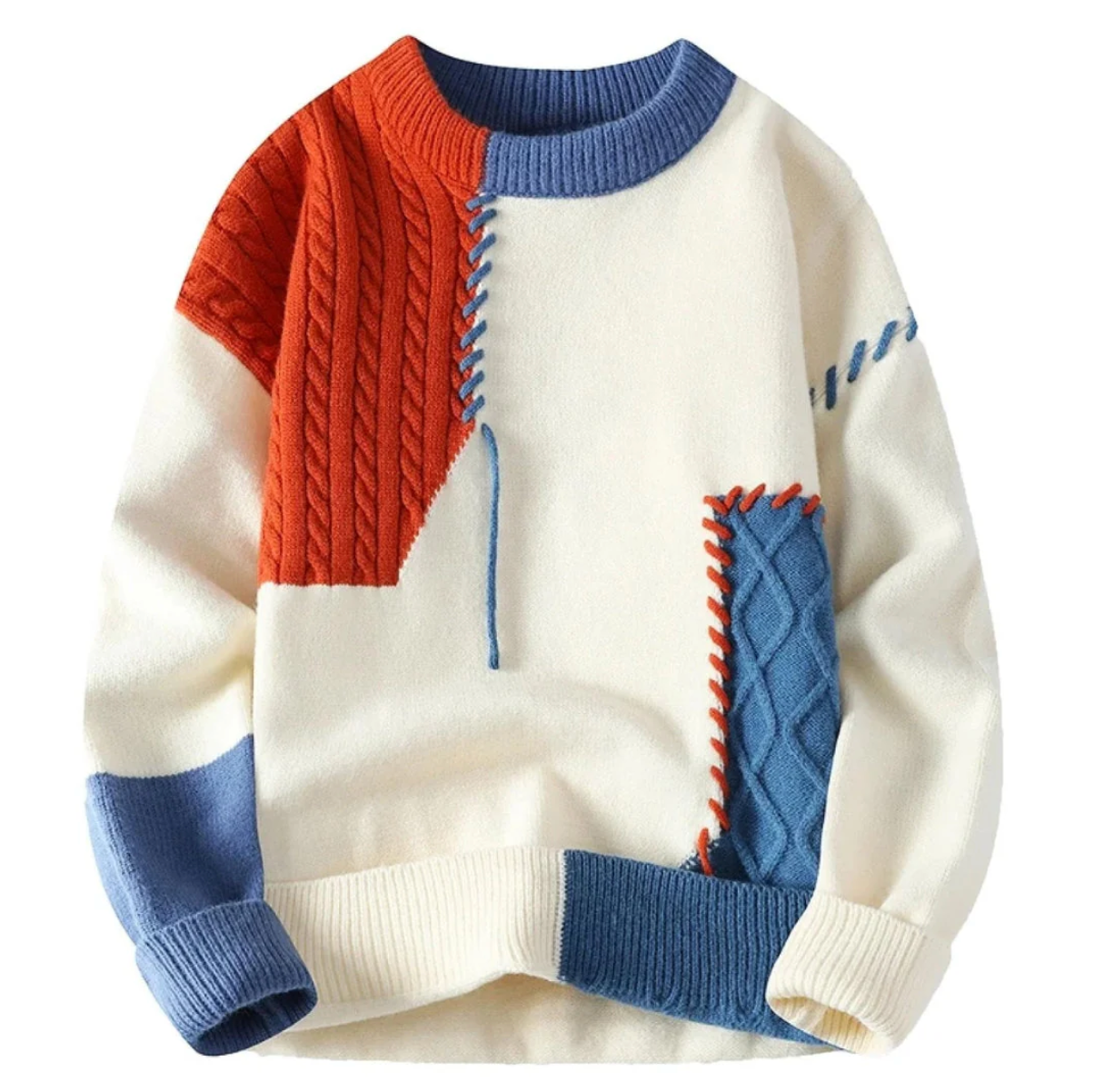 Nathan | Creatieve Patchwork Trui