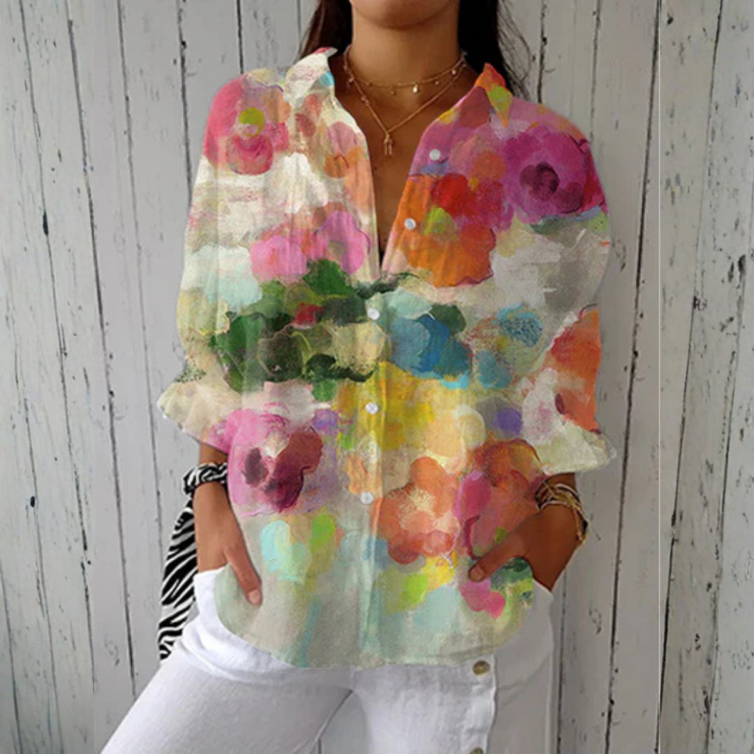 Lily™ | Watercolor Dreams Blouse | Lichtgewicht ademende blouse met lentepatronen