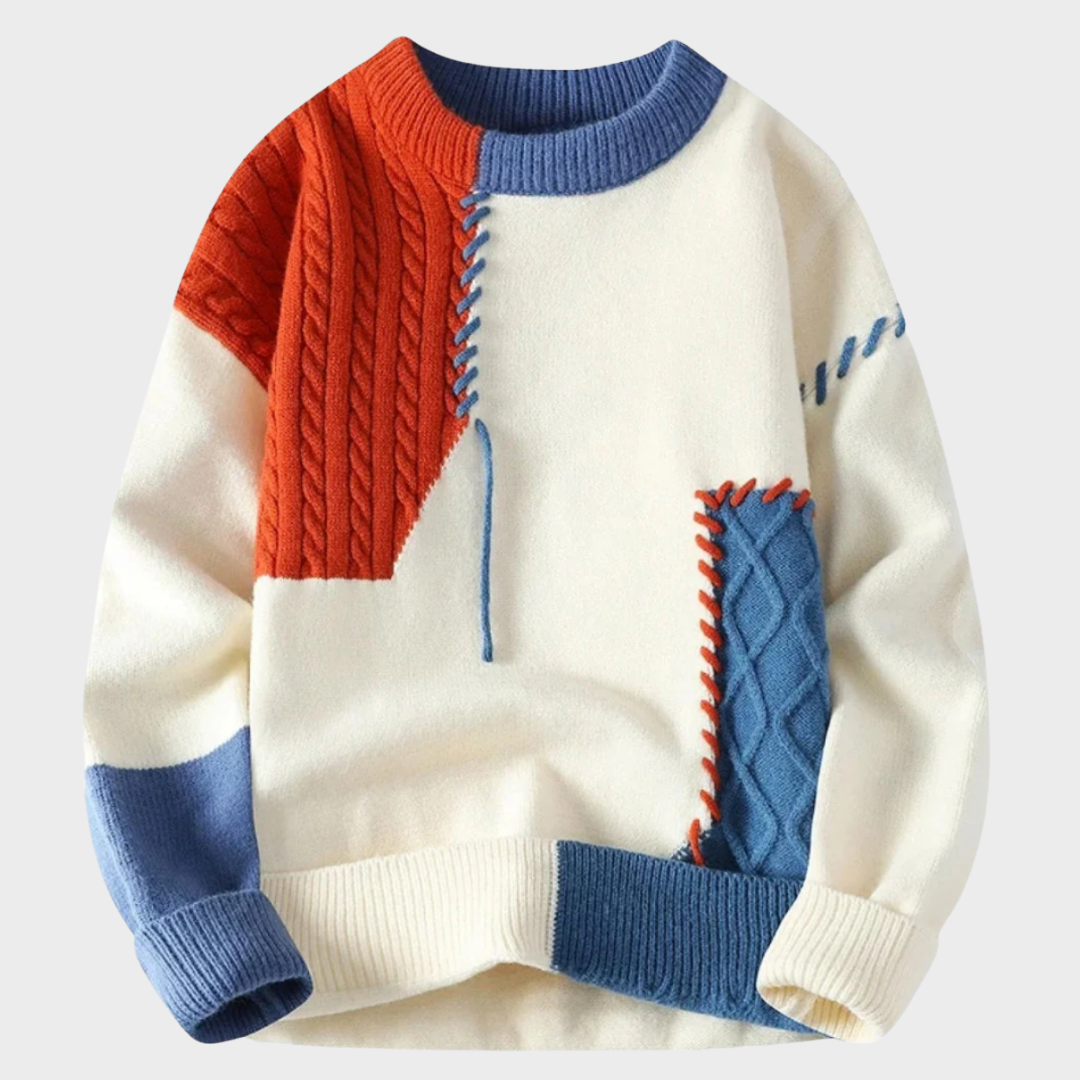Nathan | Creatieve Patchwork Trui