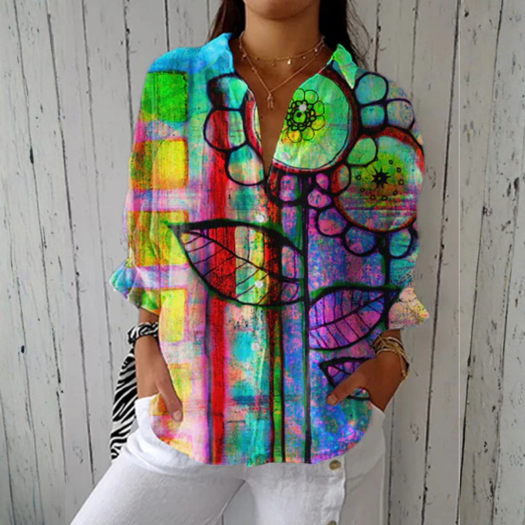 Bianca™ | Artistieke Bloem Blouse | Lichtgewicht Lente Blouse met Ademend Comfort