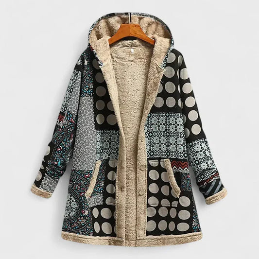 Alisha | De Gezellige Vintage Parka - Zwart Grijs