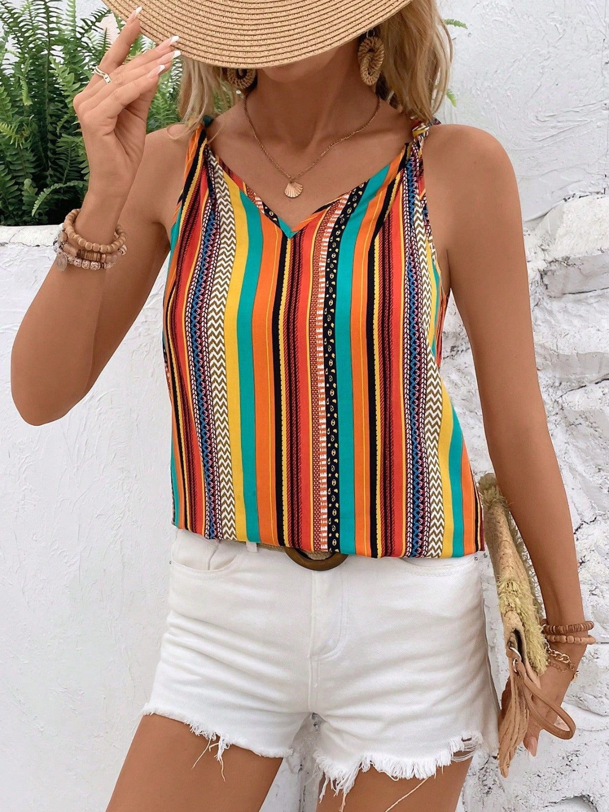 Marloes - Blouse met kleurrijke strepen