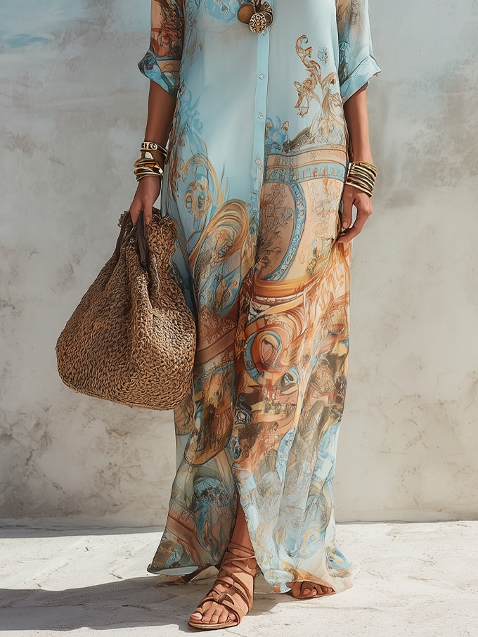 Ingrid | Elegante Mediterrane Blousejurk