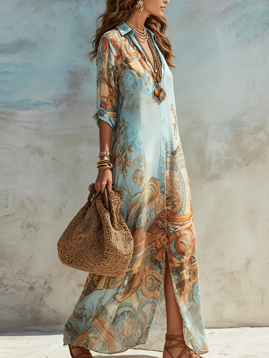 Ingrid | Elegante Mediterrane Blousejurk