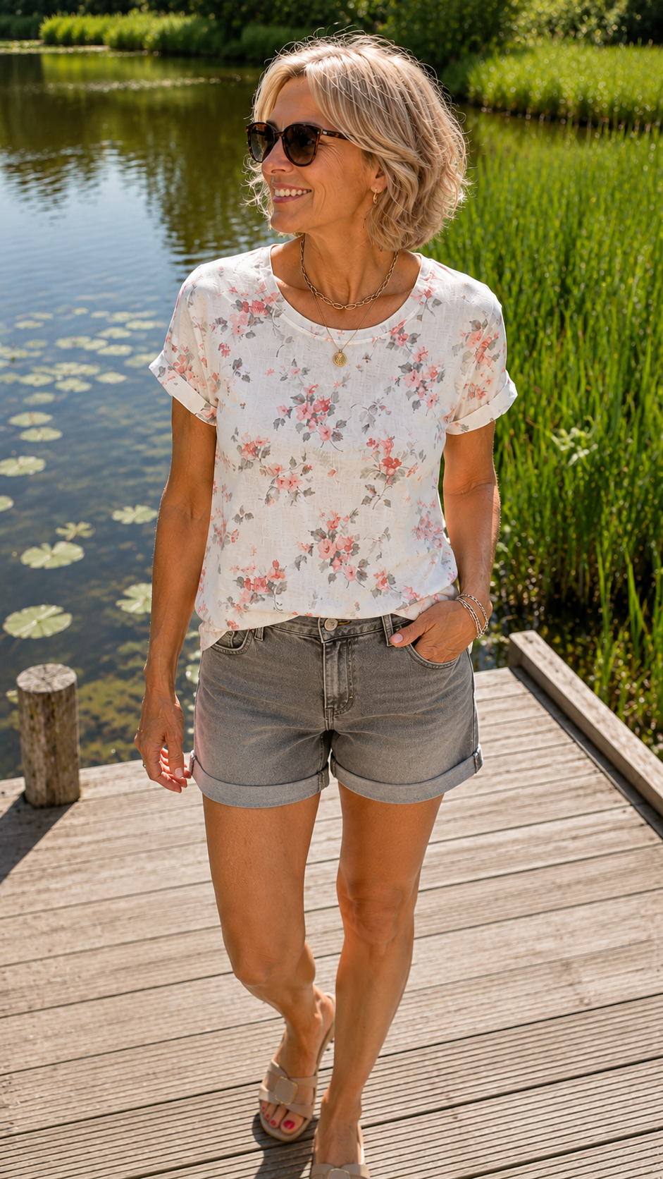 Silvia - Casual T-Shirt met Bloemenprint