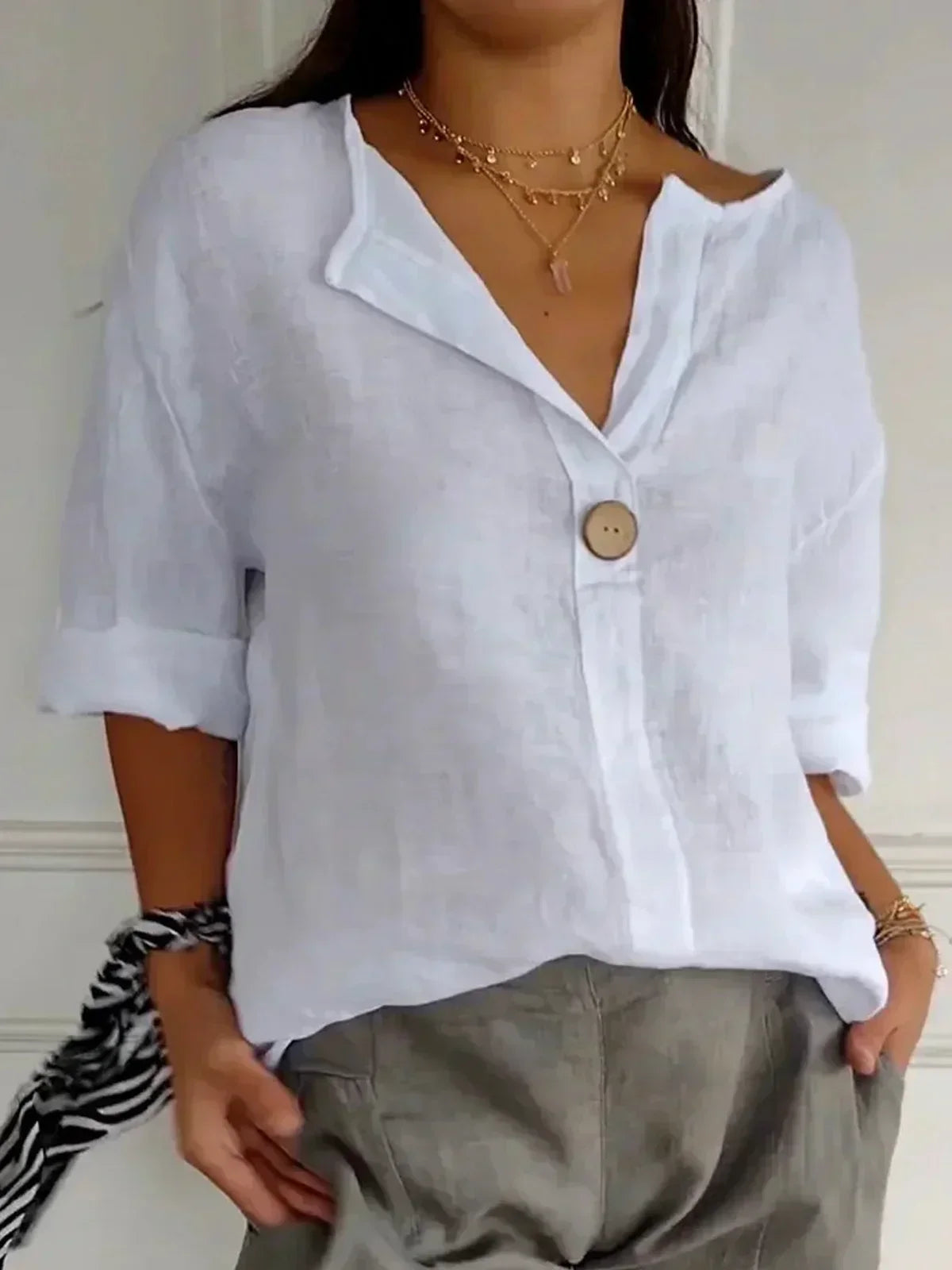 Luny - Casual V-Hals Blouse