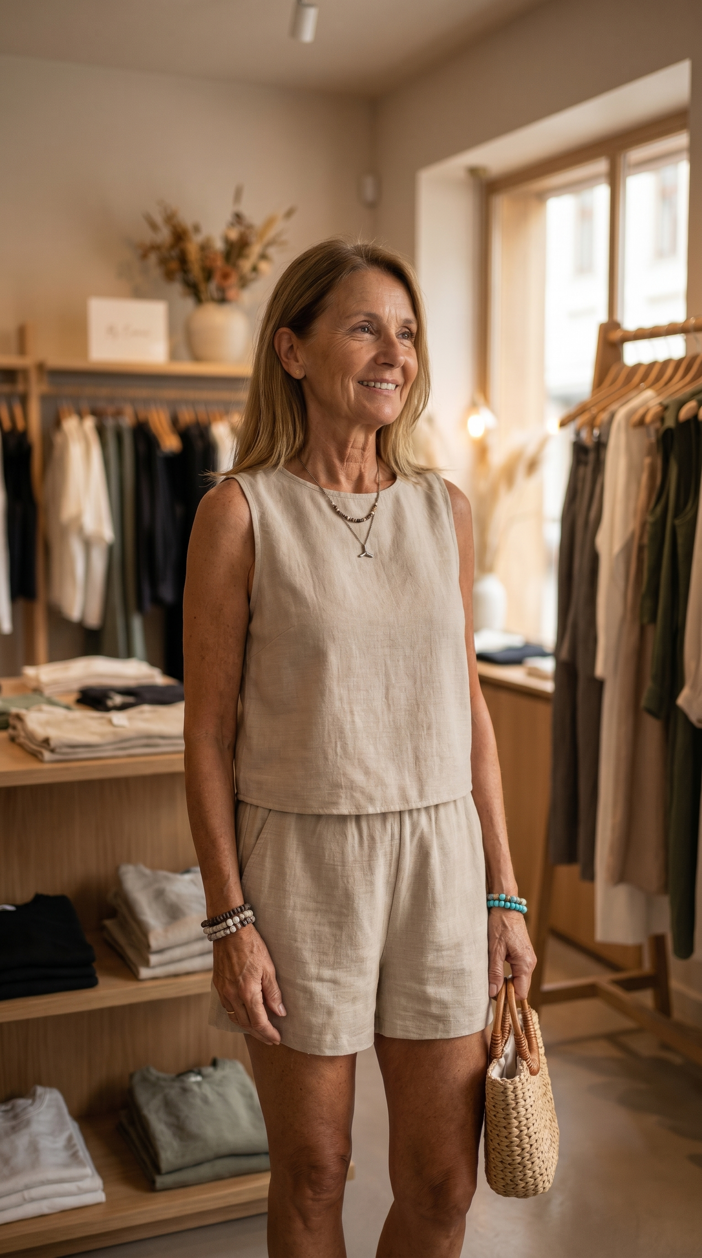 Linda - Zomerset met Mouwloze top en shorts