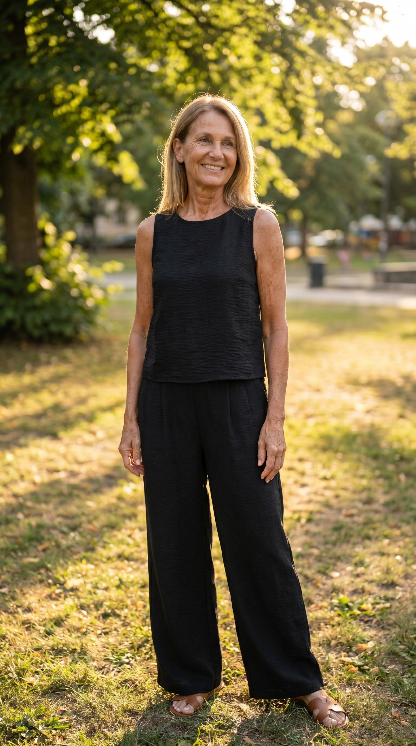 Brigitte - Tweedelige set met mouwloze top en broek