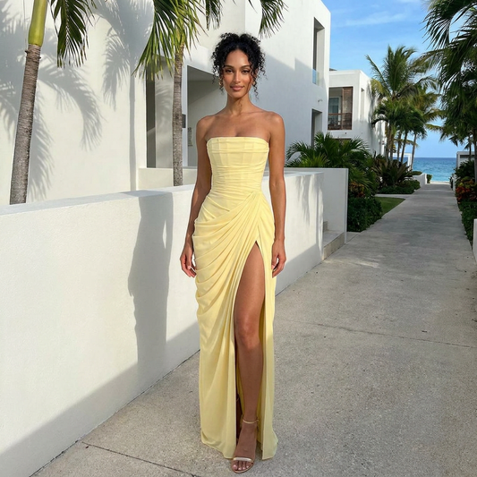 Ciara – Maxi jurk met draperend korsettop