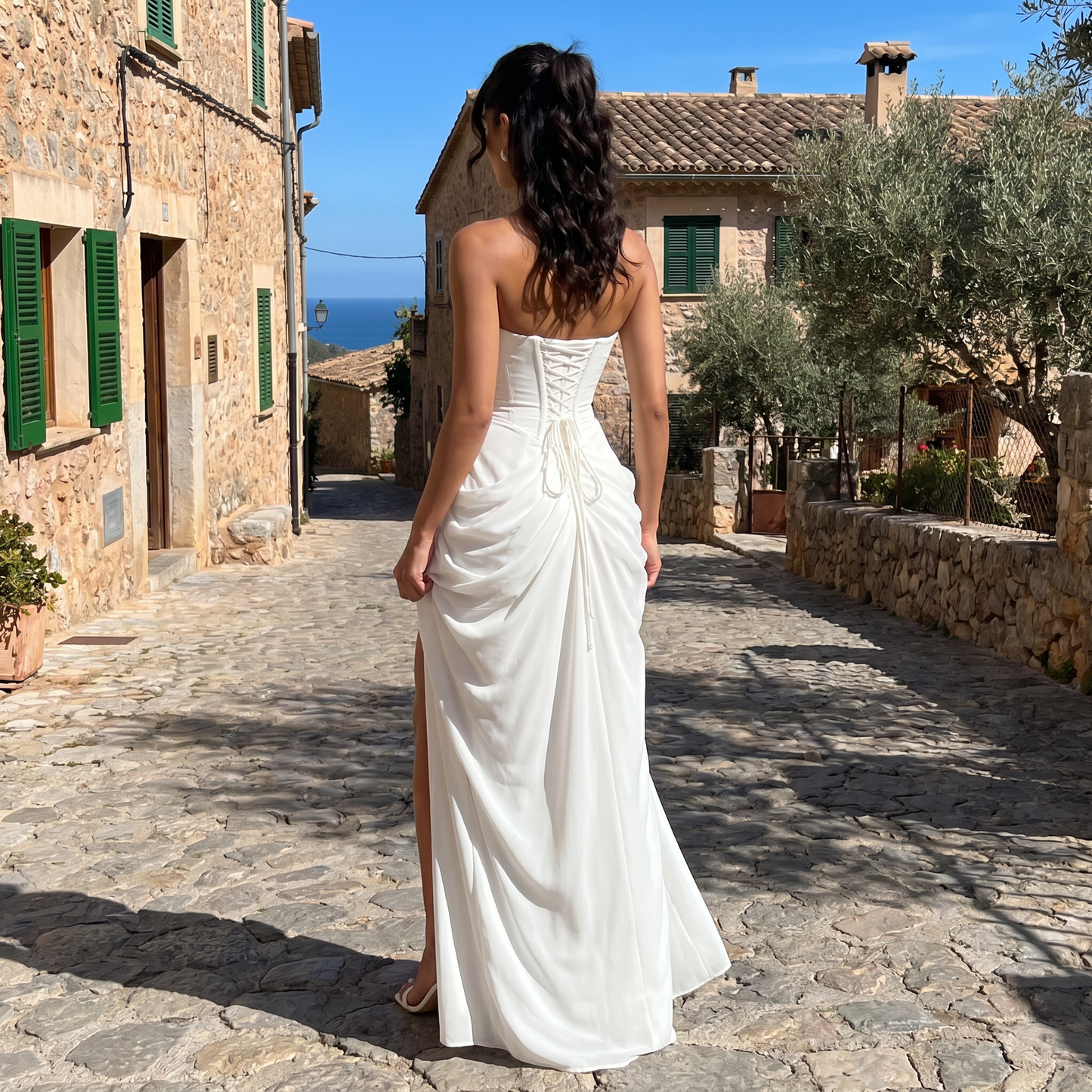 Ciara – Maxi jurk met draperend korsettop