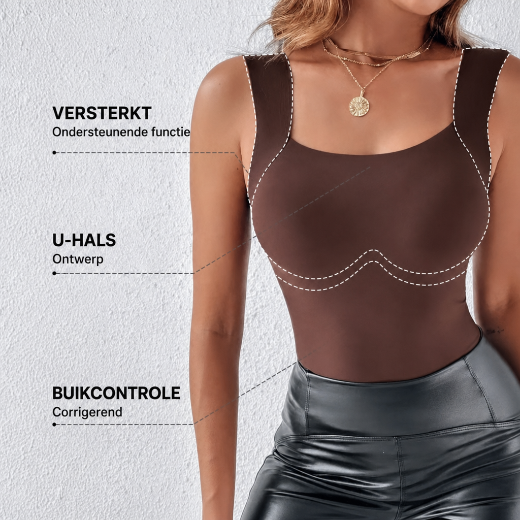 Jet | U-hals Shapewear Tanktop met Ingebouwde Beha