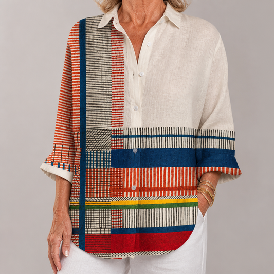 Joan™ | Artistieke Patroon Blouse | Lichte Blouse met Lenteprints en Ademend Comfort
