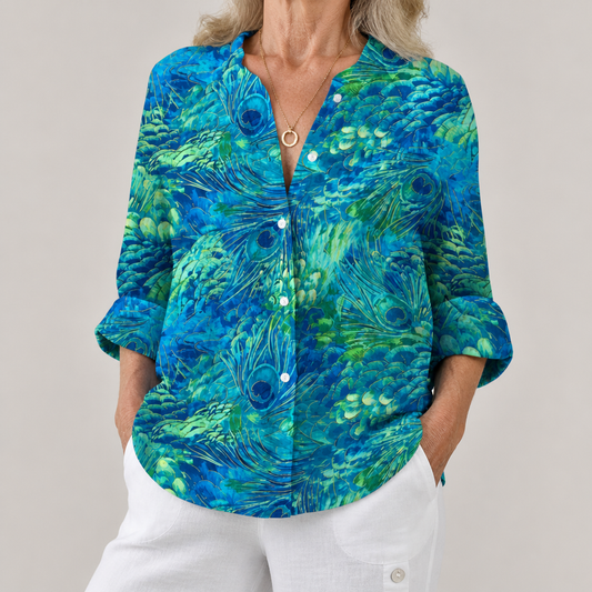 Diana™ | Pauw Grace Blouse | Lichte ademende blouse met lentepatronen