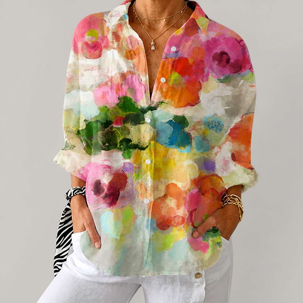 Lily™ | Watercolor Dreams Blouse | Lichtgewicht ademende blouse met lentepatronen