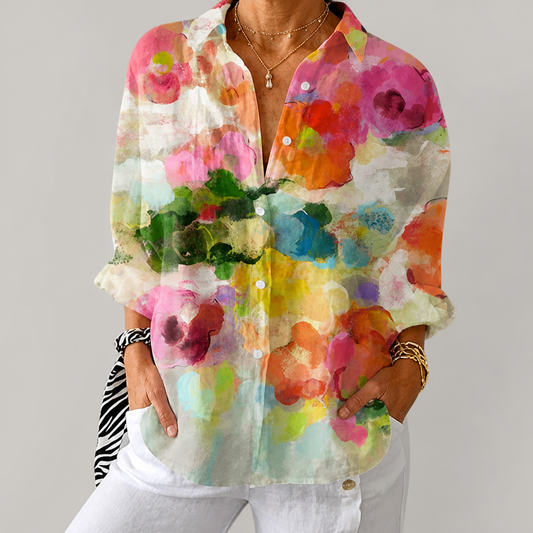 Lily™ | Watercolor Dreams Blouse | Lichtgewicht ademende blouse met lentepatronen
