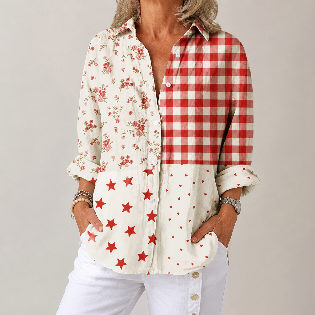 Heather™ | Country Patchwork Blouse | Lichtgewicht ademende blouse met lentepatronen