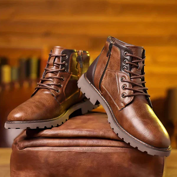 Jethro | Robuuste leren veterschoenen